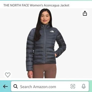 The North Face Aconcagua Gray Puffer Jacket Medium Wind- Resistant Winter Coat